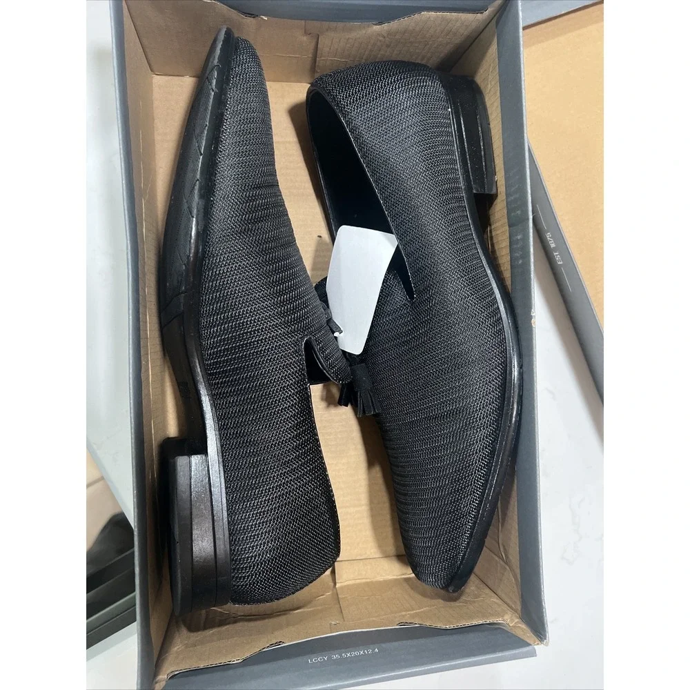 Stacy Adams Tazewell Mens Black Tassel‎ Slip On Low Top Dress Loafer Size 10.5 W